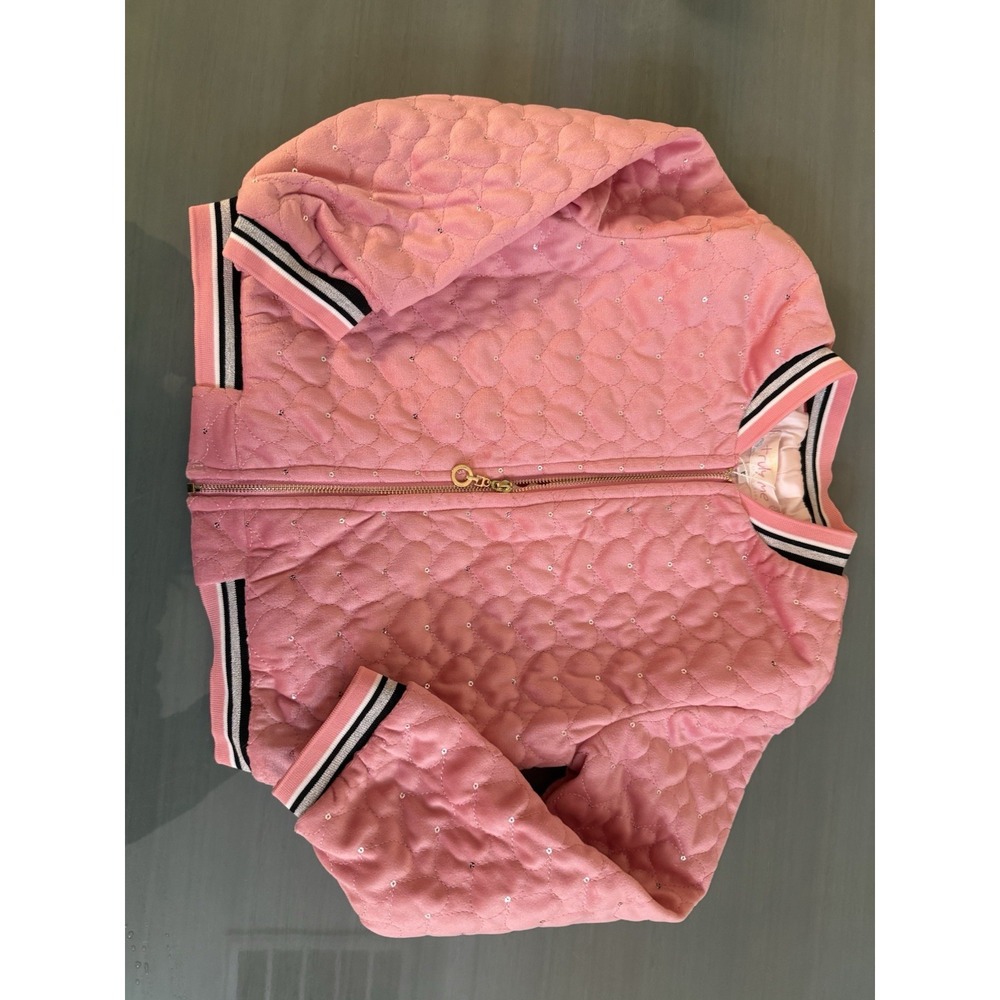 Truly Me Girls Blazer Jacket Top Bling Preppy Zipper Jacket Sz 6 New NWT Pink